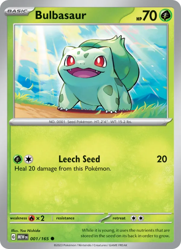 Bulbasaur, 151 card 001