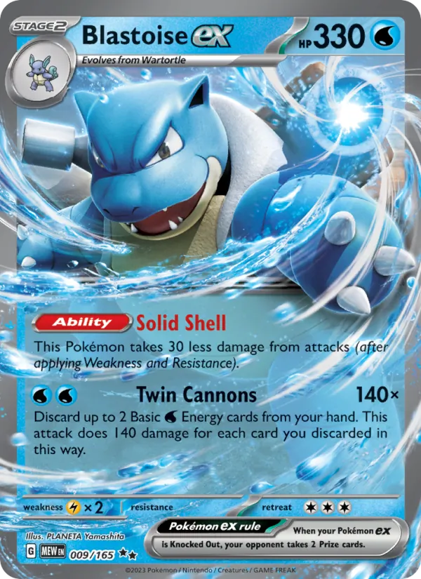 Blastoise ex, 151 card 009