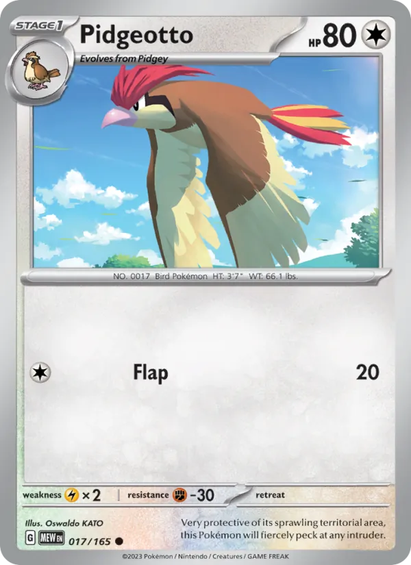 Pidgeotto, 151 card 017
