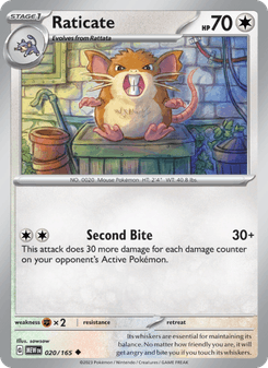 Raticate, 151 card 020