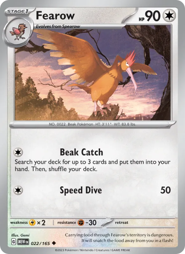Fearow, 151 card 022
