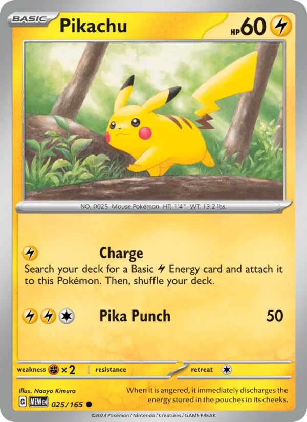 Pikachu, 151 card 025