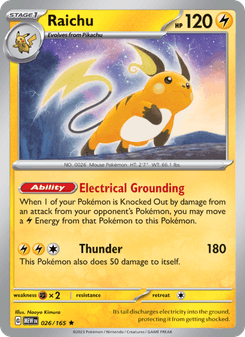 Raichu, 151 card 026