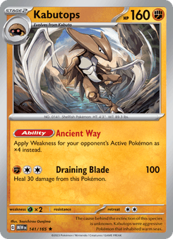 Kabutops catalog card