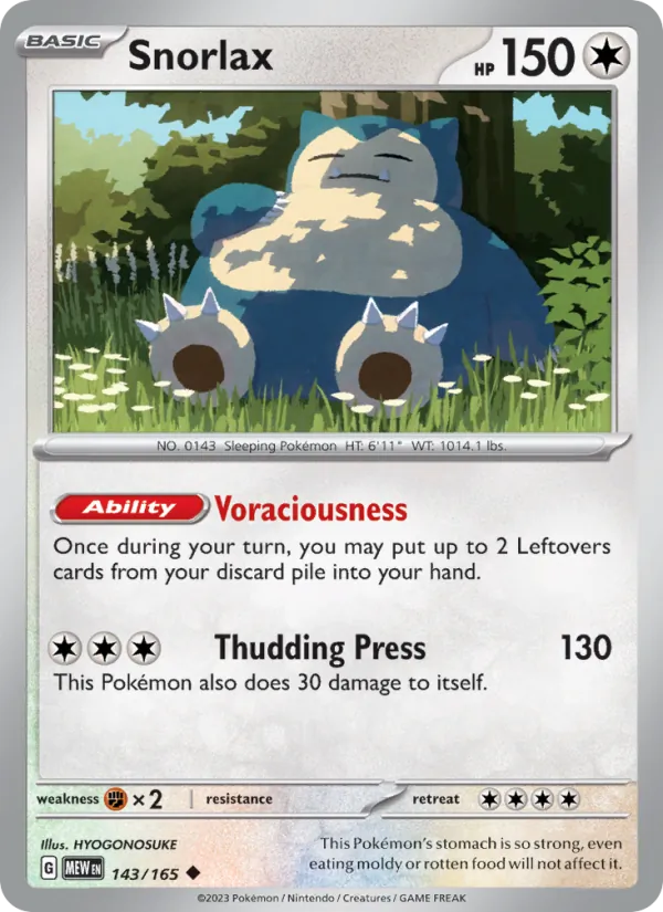 Snorlax, 151 card 143