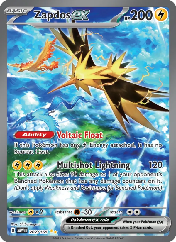 Zapdos ex, 151 card 202